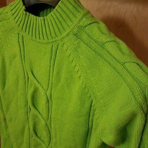 Green Knit Pattern Sweater